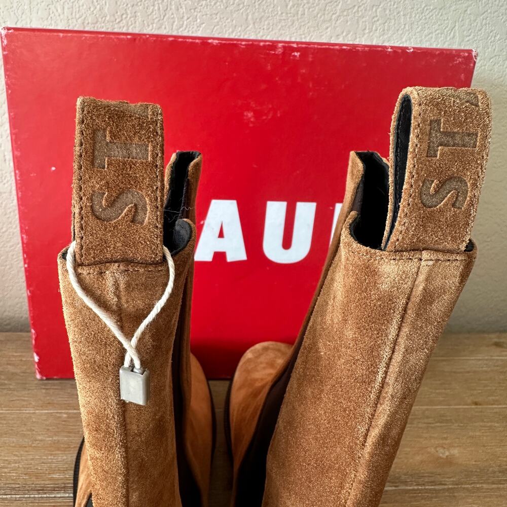 Staud Brown Suede Chelsea Palomino Boots, Mid Shaft, Quiet Luxury, size 40 NIB - Picture 5 of 11